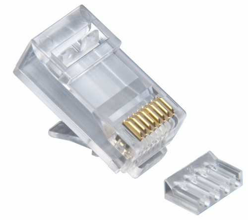 RJ45 Cnctr Cat6 UTP 8P8C 2-Pc w/ liner 100Pk