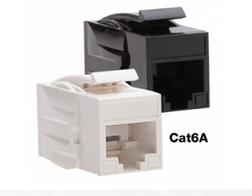 Cat6A Keystone Coupler F to F Black 1 per Bag