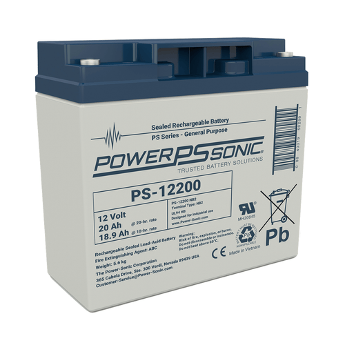Power Sonic PS-12200 NB2 12V 20Ah Sealed Lead Acid Battery