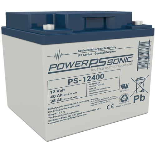 Power Sonic PS-12400 NB4 12V 40Ah, Sealed Lead Acid Battery