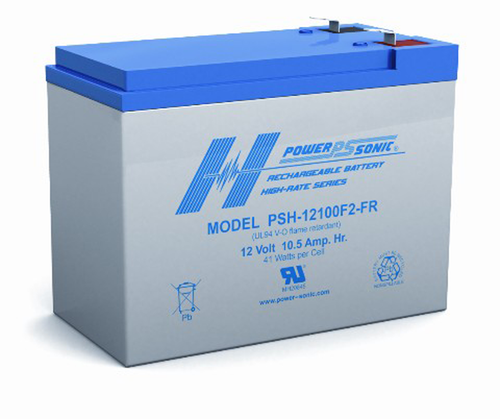 Power Sonic PSH-12100 F2 FR 12V 10.5Ah High Rate VRLA Battery