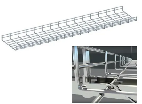 Wire Mesh Cable Tray  5Ft x 6"W x 2"H Zinc