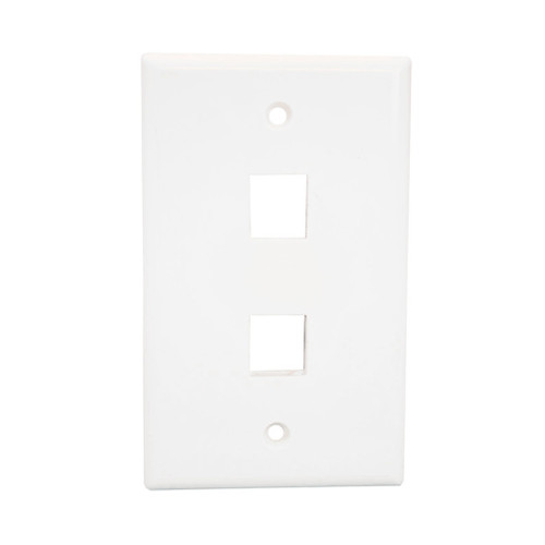 1-Gang 2-Port Std Wallplate UL Wh