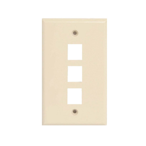 1-Gang 3-Port Std Wallplate UL Iv