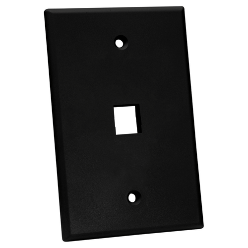 Quest Technology NFP-5011 Oversized Keystone Wall Plate, Single-Gang, 1 Port, Black