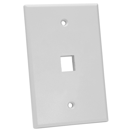Quest Technology NFP-5018 Oversized Keystone Wall Plate, Single-Gang, 1 Port, White