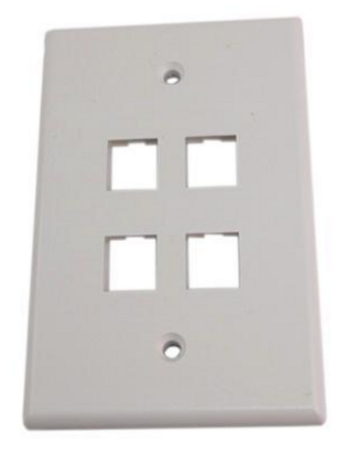 Quest Technology NFP-5048 Oversized Keystone Wall Plate, Single-Gang, 4 Ports, White