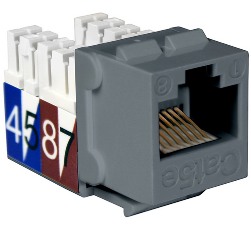 Quest Technology NKJ-5500 CAT5E Slim-Style 90 Degree Keystone Jack, Gray