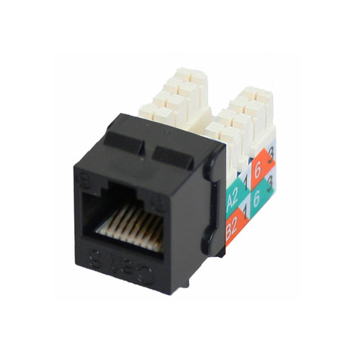 Quest Technology NKJ-6501 CAT6 Slim Style 90 Degree Keystone Jack, 8P8C, Black