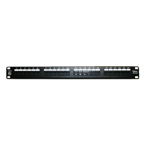 24-Port Patch Panel Cat5e RackMnt 1-RU Bk