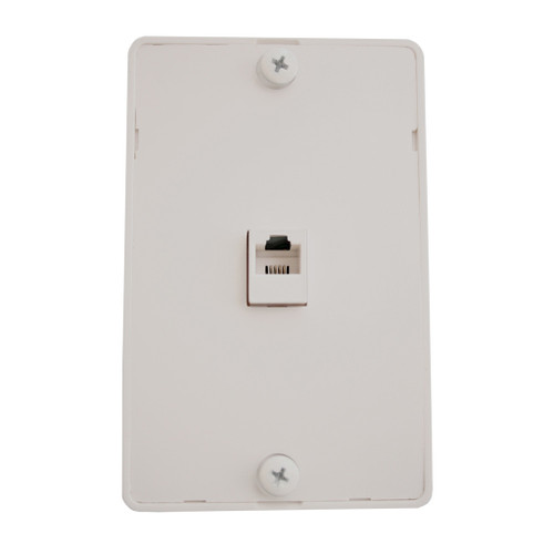 Quest Technology NTP-4402 Telephone Single Gang Wall Plate, White, RJ11 (6P4C), Kitchen Mount