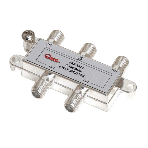 Quest Technology VSP-2420 Cable TV Digital Horizontal Splitter, 1GHZ, 4 Way