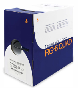 Wavenet RG6QRWH4 RG-6 Quad Shield (CCS) Coaxial Cable, Riser, 1000' Reel, White