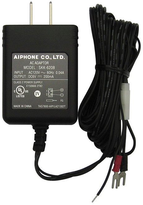 Aiphone SKK-620C 6V DC Power Supply, 200mA, UL Listed