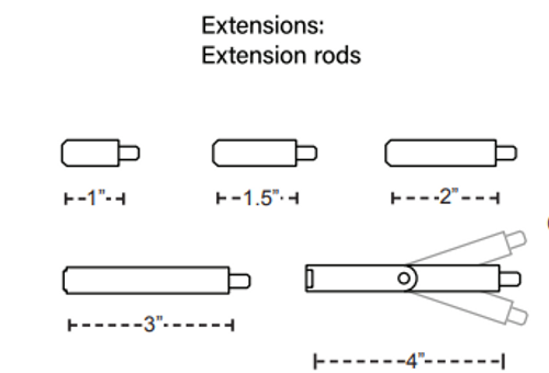 5" EXTENSION FOR DHE1224 POWDER CHROME