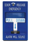 RSG RMS-1T-BL(EDR) Blue Pull Station with 'EMERGENCY DOOR RELEASE'