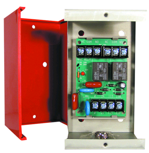 DPDT RELAY IN RED ENCLOSURE 24/120/230V