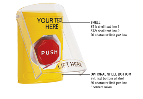 Stopper Station Yellow Turn to Reset Custom Text Required