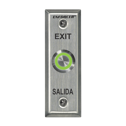 Seco-Larm SD-7175SGEX1Q Multicolor Illuminated Vandal-Resistant RTE Plate, Slimline, Green