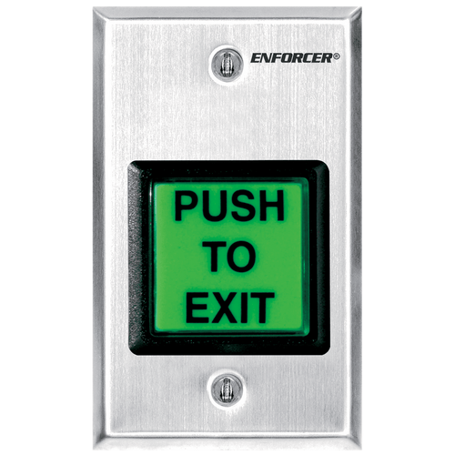 Seco-Larm SD-7202GC-PTQ Square Illuminated Pushbutton Request-to-Exit Plate with Timer