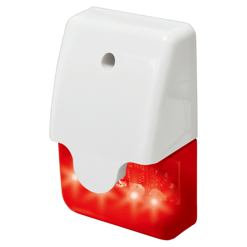 6~15VDC Mini Strb Siren Surface or Sng Gang Mnt Wp Red Lens