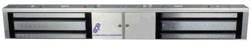 Alarm Controls 1200D Series Double Magnetic Lock, 628 Satin Aluminum, Clear Anodized