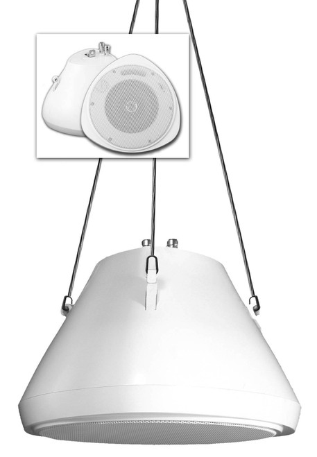 30 watt RMS 5.25" Indoor Pendant spkr w/chain Wh