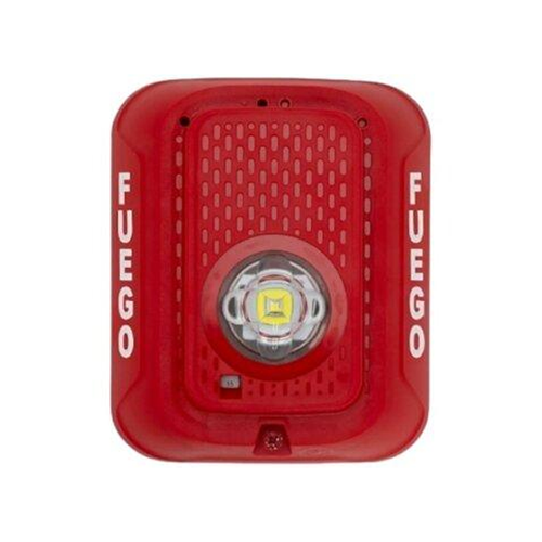 System Sensor SRLED-SP L-Series LED Strobe, Indoor, Wall, Red, Marked FUEGO