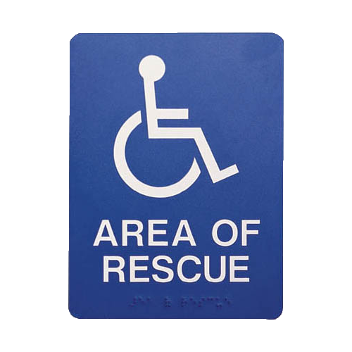 Talkaphone ETP-SIGN Polycarbonate, Self Adhesive AREA OF RESCUE Sign