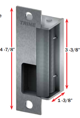 Trine 4100RS-32D Electric Strike, Fail Safe, Fire Rated, Satin Stainless Steel