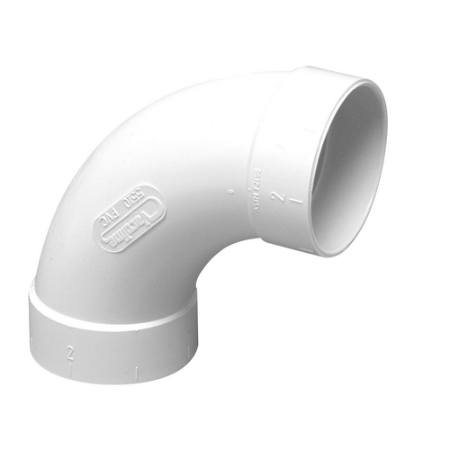 Vaculine 765510W 90 Degree Sweep Elbow, White