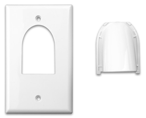 1-Gang 2 Piece Bulk Wall Plate with Reversible Insert Wh