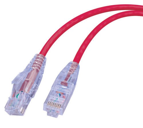 Vanco SCAT6-2RD Super Slim Category 6 (UTP) 550 MHz Network Patch Cable, 2', Red