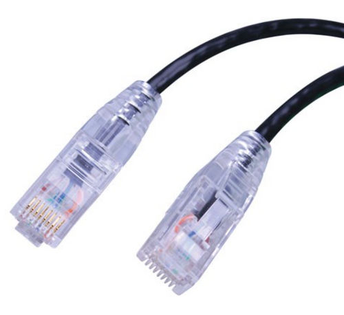 Patch Cable Cat6 3' Super Slim 550MHz Non-Booted Bk