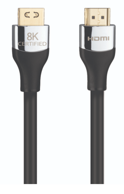 3' 8K@60Hz HDMI Cable 48Gbps eARC SecureFit Bk/Chrome