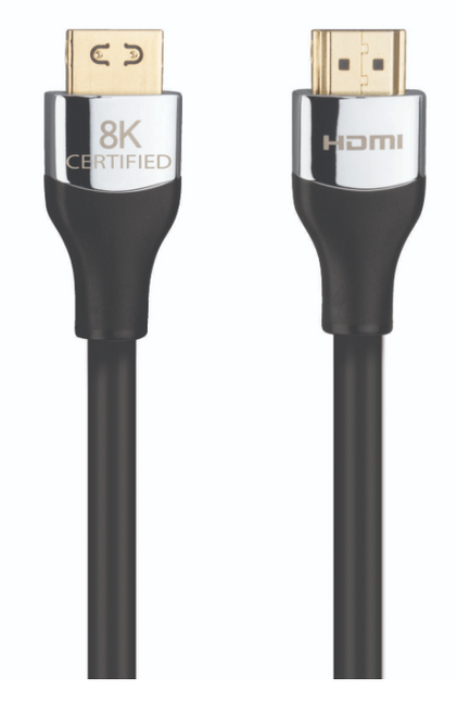 6' 8K@60Hz HDMI Cable 48Gbps eARC SecureFit Bk/Chrome