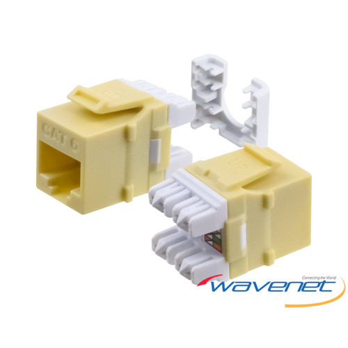 Wavenet HD-6EKSJIV Keystone Jacks, CAT6, HDJ-Series, Unshielded, Ivory, Single Pack