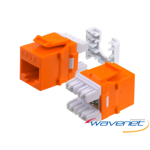 Wavenet HD-6EKSJOR Keystone Jacks, CAT6, HDJ-Series, Unshielded, Orange, Single Pack