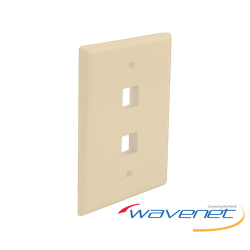 Wavenet OSWP02IV Oversized Faceplate without ID Windows, 2-Port, Single Gang, Ivory