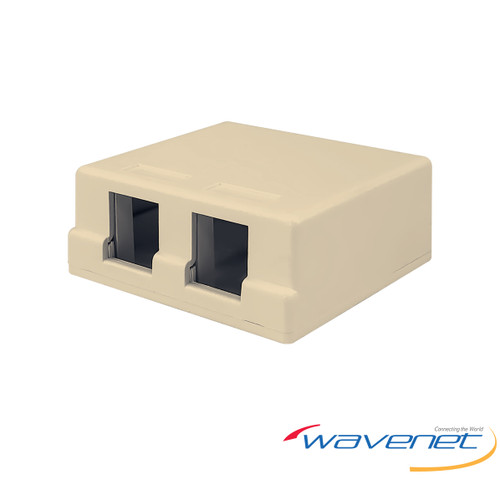 Wavenet SMB-2IV 2-Port Surface Mount Box, Cover and Base with Adhesive Strip, Ivory
