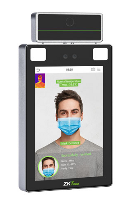 Bio Face/Palm AccessCntrl BodyTemp MaskDetection Cam 8"LCD