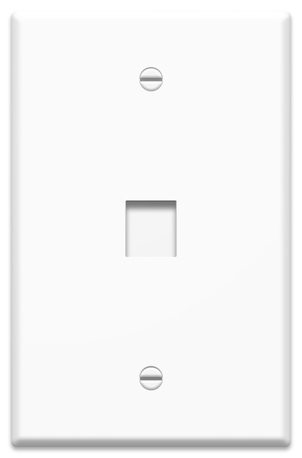 1-Gang 1-Port Mid Wallplate Wh .