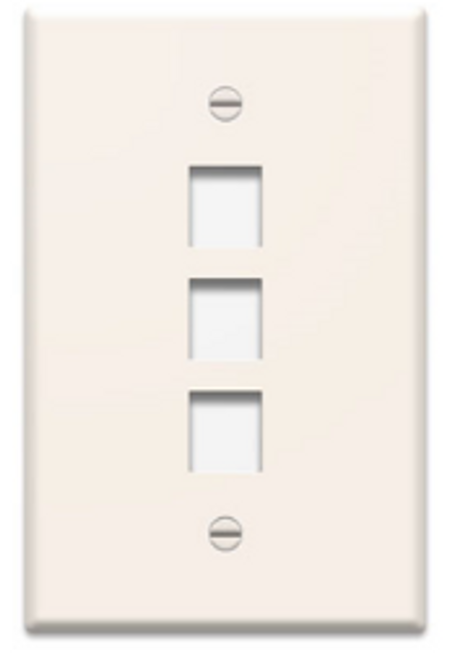 1-Gang 3-Port Std Wallplate LA .