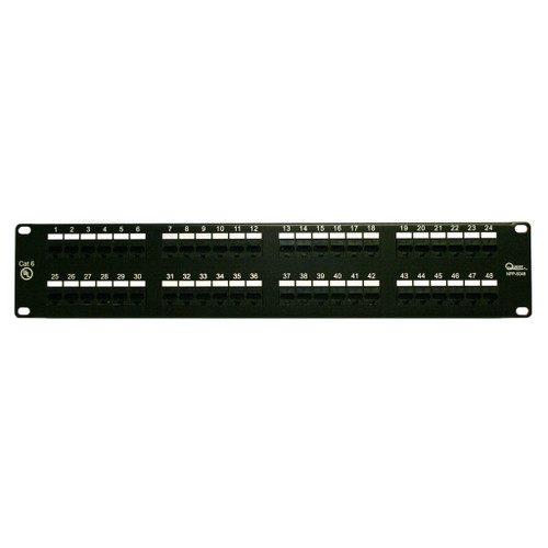 48-Port Patch Panel Cat6 RackMnt 2-RU Bk .