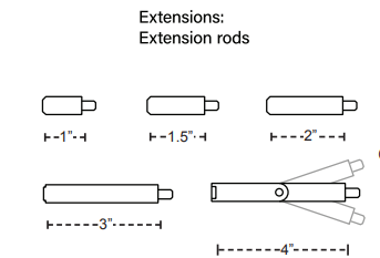 RSG DHE1.5PC 1.5 Extension Rod, Chrome