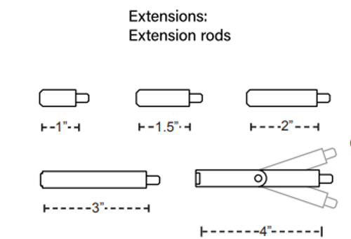 Extension Rod for Door Holder 3" PC Chrome .