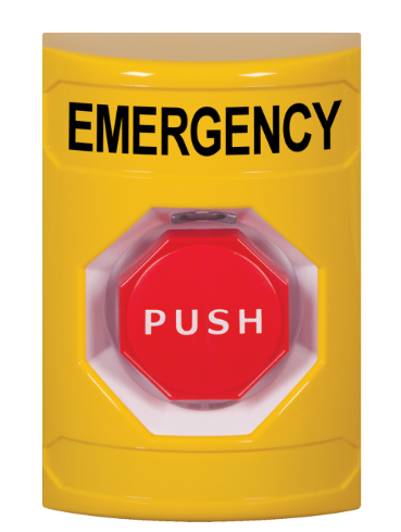 STI SS2205EM-EN Stopper Station, No Cover, Momentary, Form C, Emergency, Yellow