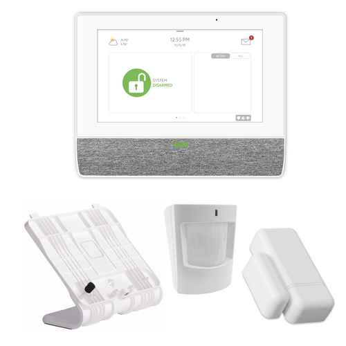 Qolsys IQ4 Hub Kit AT&T, Incl. (1) White Stand, (1) Wireless PIR, (3) Mini DW-S Sensors