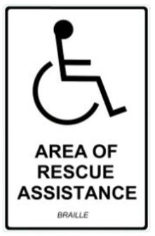 Sign, Area of Rescue, Luminescent, Braille 7" x 11"