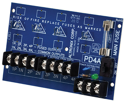 Altronix PD4CB Power Distribution Module, 4 PTC Outputs up to 28VAC/VDC, Board